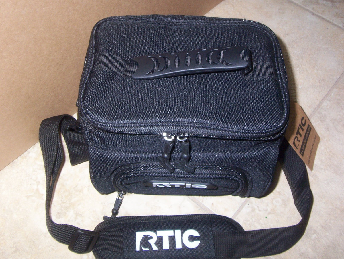RTIC 6 Can Soft Cooler Lunch Box - 24 Hours Cold, Black with Strap