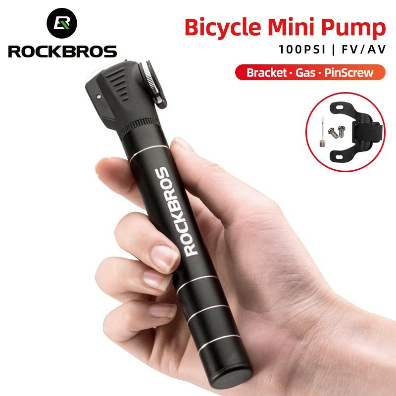 Mini Portable Bike Pump with Aluminium Alloy Handle & Reversible Valves