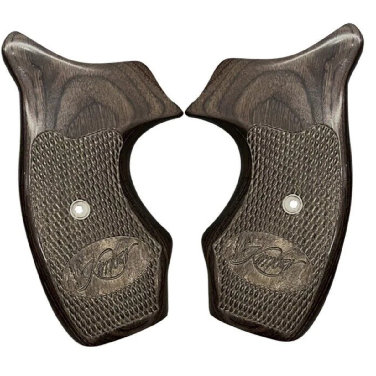 Kimber K6s DASA Walnut Checkered Combat Grips for Revolver - Ergonomic & Tactical