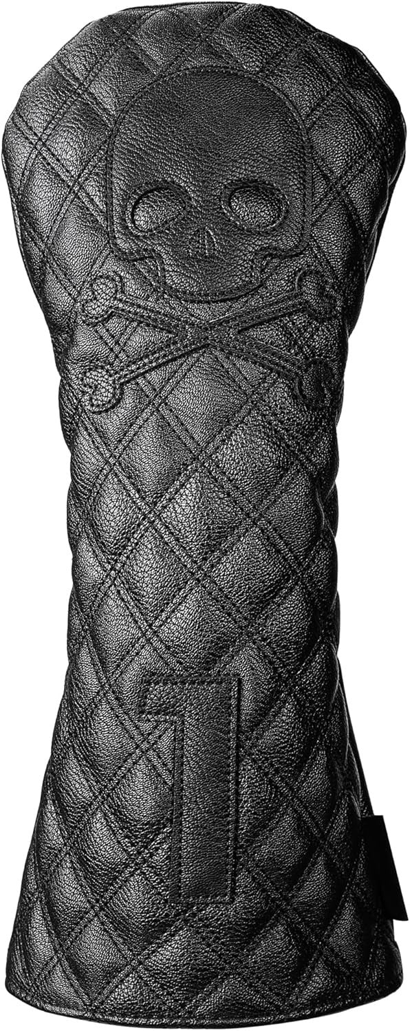 Golf Club Headcover Set with Skull Design - Fits Driver, Fairway, Hybrid, Waterproof Leather