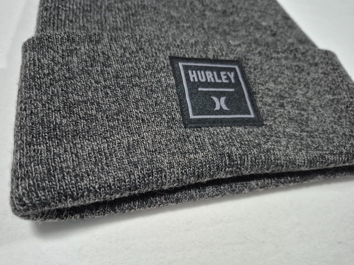 Hurley Icon Cuffed Beanie Men's One Size Gray Heather - Shifty Beanie