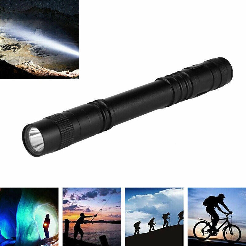 2PCS Mini Small LED Flashlight Penlight with Clip - Super Bright Torch for Pocket