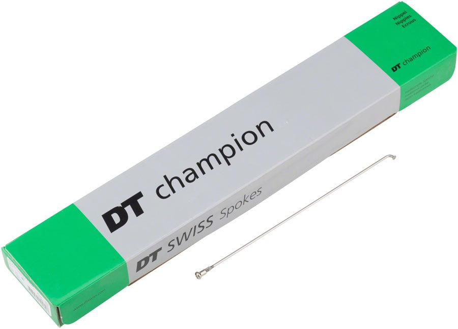 DT Swiss Champion 2.0mm Silver Bicycle Spokes J-Bend 295mm Box of 100