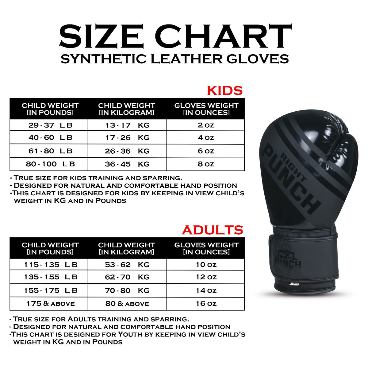 Unisex Boxing Gloves for Men & Women - Muay Thai, Kickboxing, MMA, Faux Leather