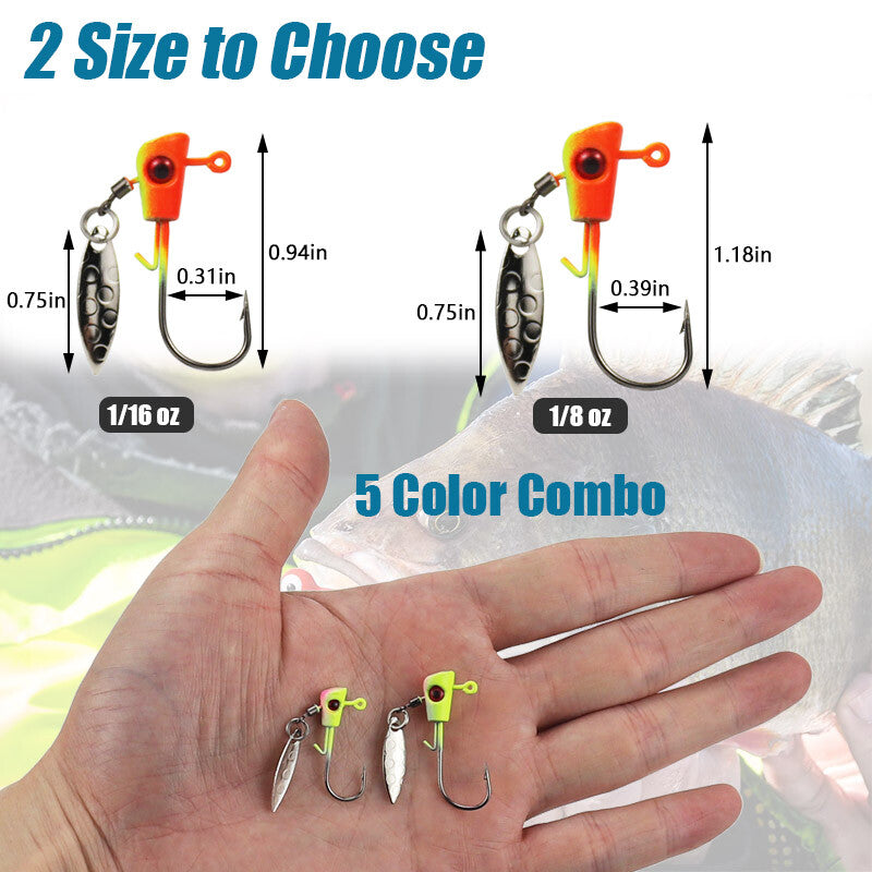 20Pcs Underspin Shad Jig Heads for Freshwater & Saltwater Fishing