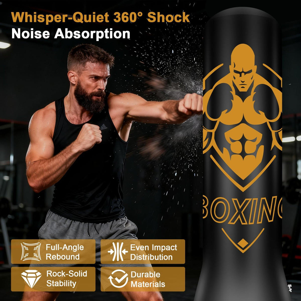 Freestanding Punching Bag with Adjustable Stand for Home Gym Fitness