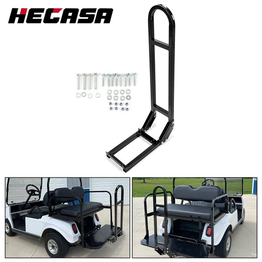 Golf Cart Rear Grab Bar Hand Rail for Club Car EZGO Yamaha - Black Steel