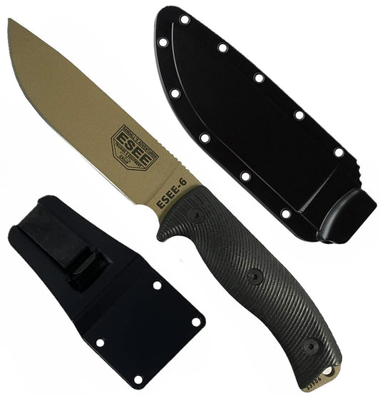 Fixed Blade Survival Knife 6.5 inch High Carbon Steel Black G10 Handle US Made