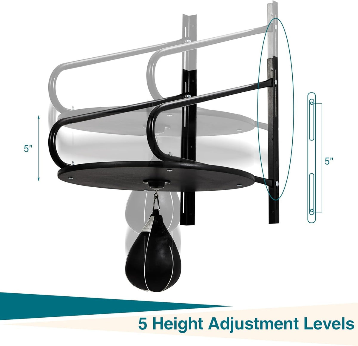 Wall Mounted Speed Bag Platform with Adjustable Height for Boxing Training