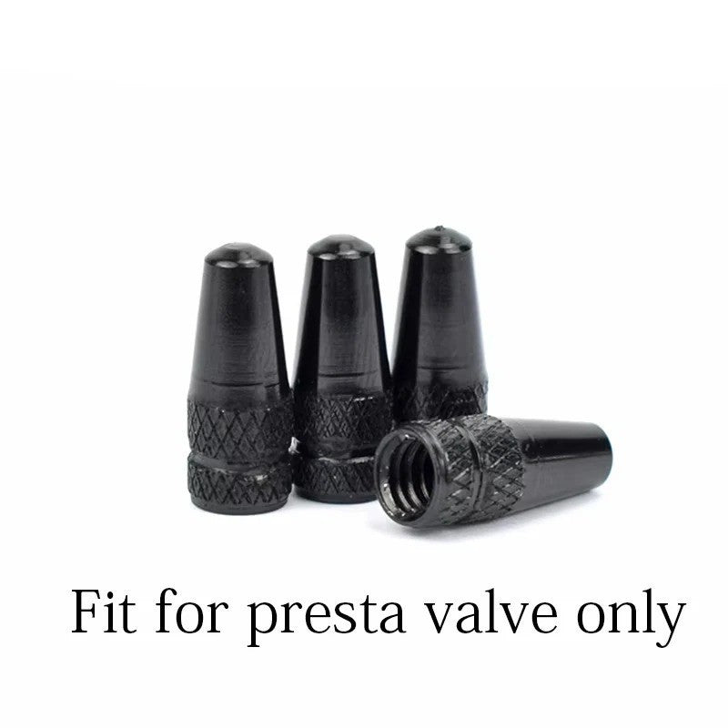 Bicycle Tire Valve Caps 4pcs Aluminum MTB Road Bike Dust Covers for Presta Valves