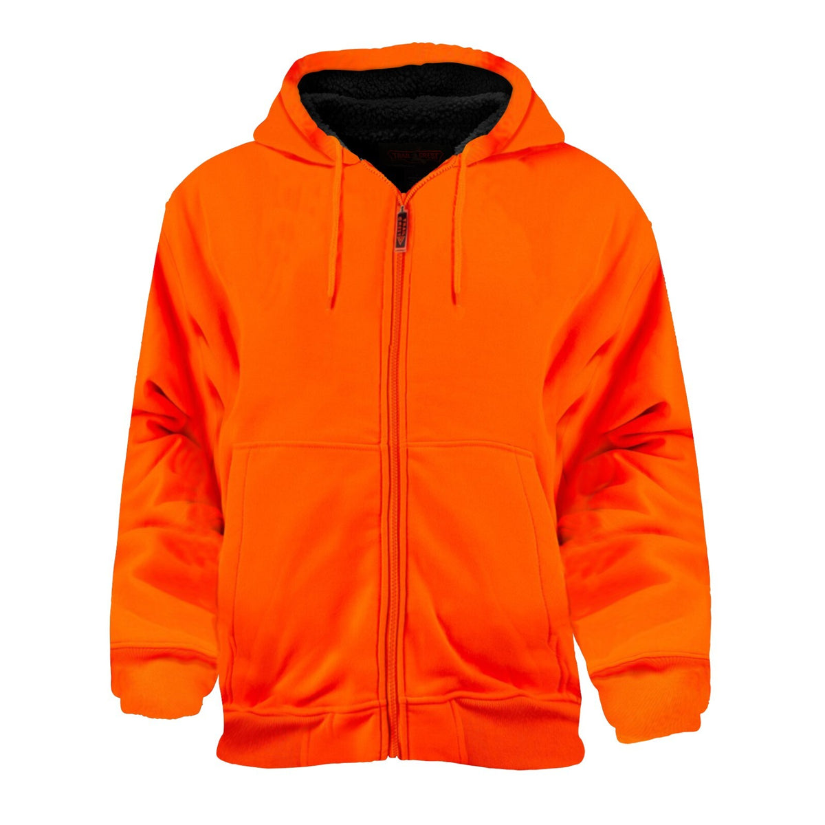 Trailcrest Orange Fleece and Sherpa Lined Hooded Jacket for Hunting and Outdoor Activities