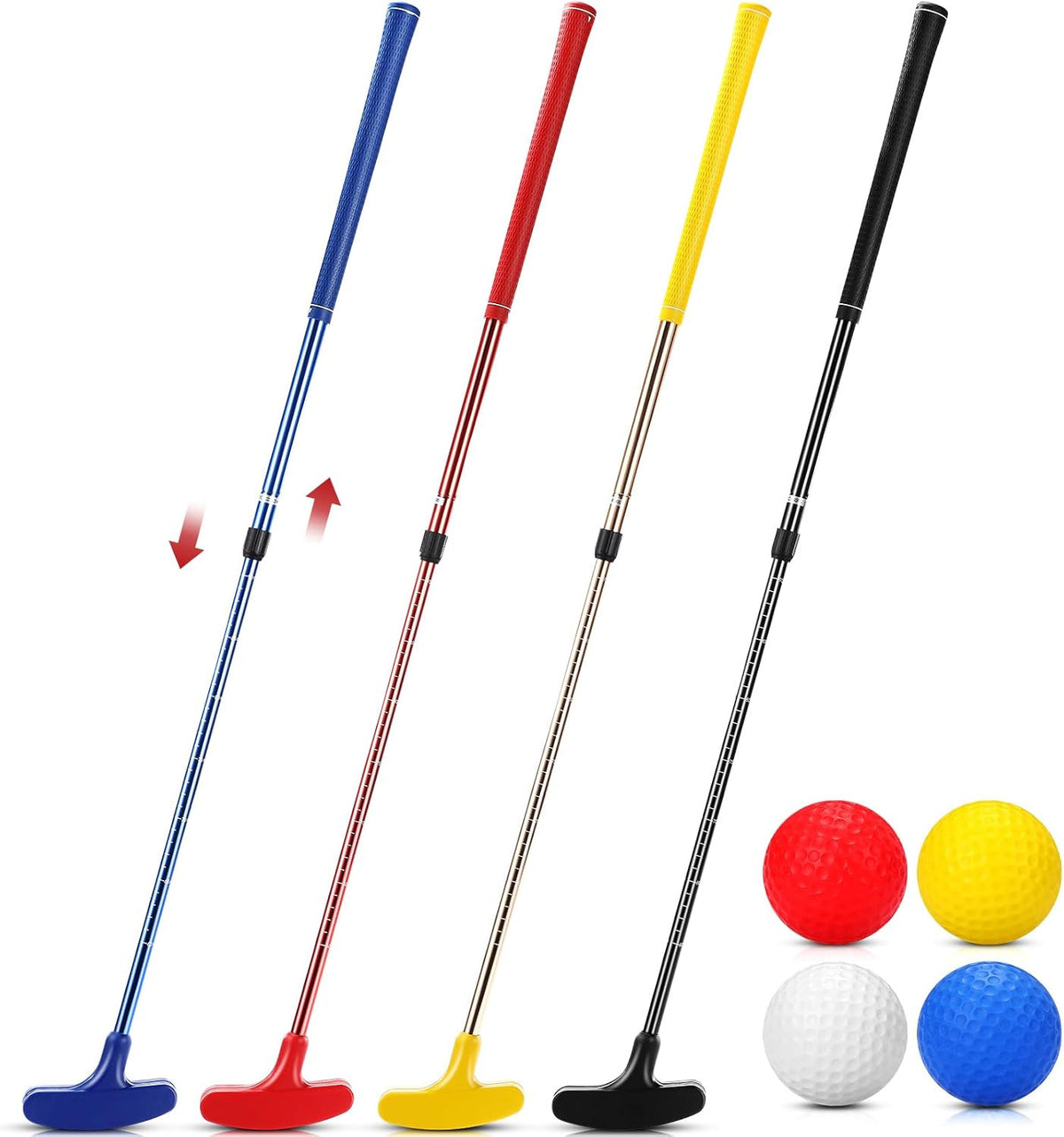 Golf Putter Set with 4 Balls - Two-Way Mini Golf Clubs for Men & Women