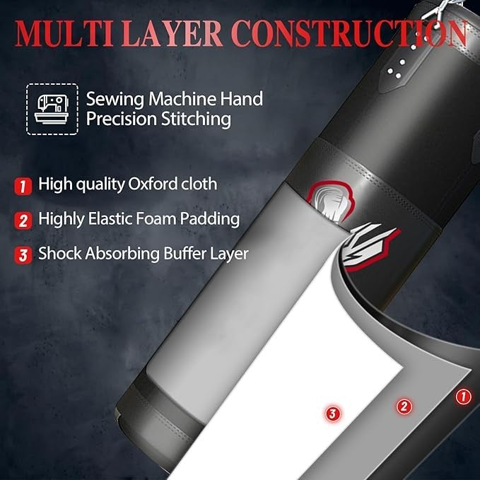 Heavy Boxing Punching Bag with Gloves for MMA Karate Kickboxing - Unfilled 4ft