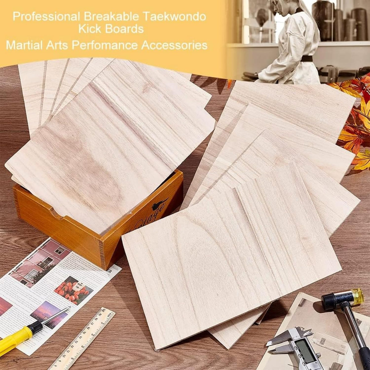 12 Sheets Wooden Karate Breaking Boards - Taekwondo Training Equipment