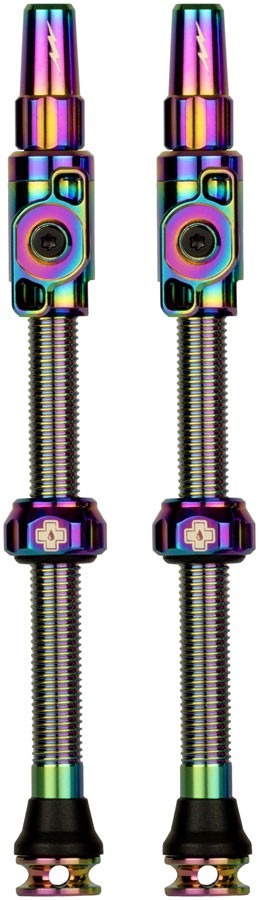 Large 70mm Tubeless Valve Stems for Bicycle - Iridescent High-Flow Design