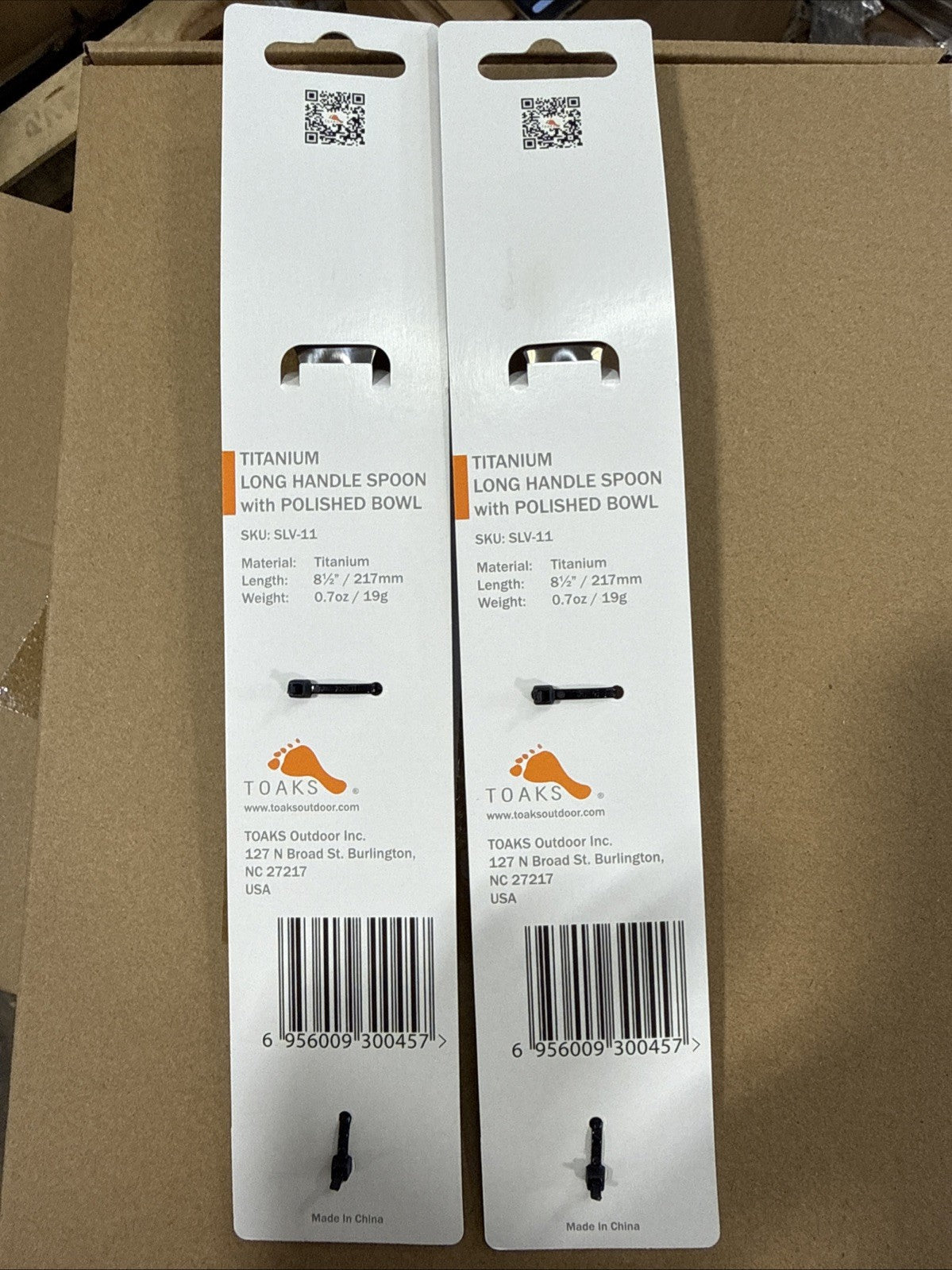 TOAKS Titanium Long Handle Spoon - 2 Pack Camping Utensils