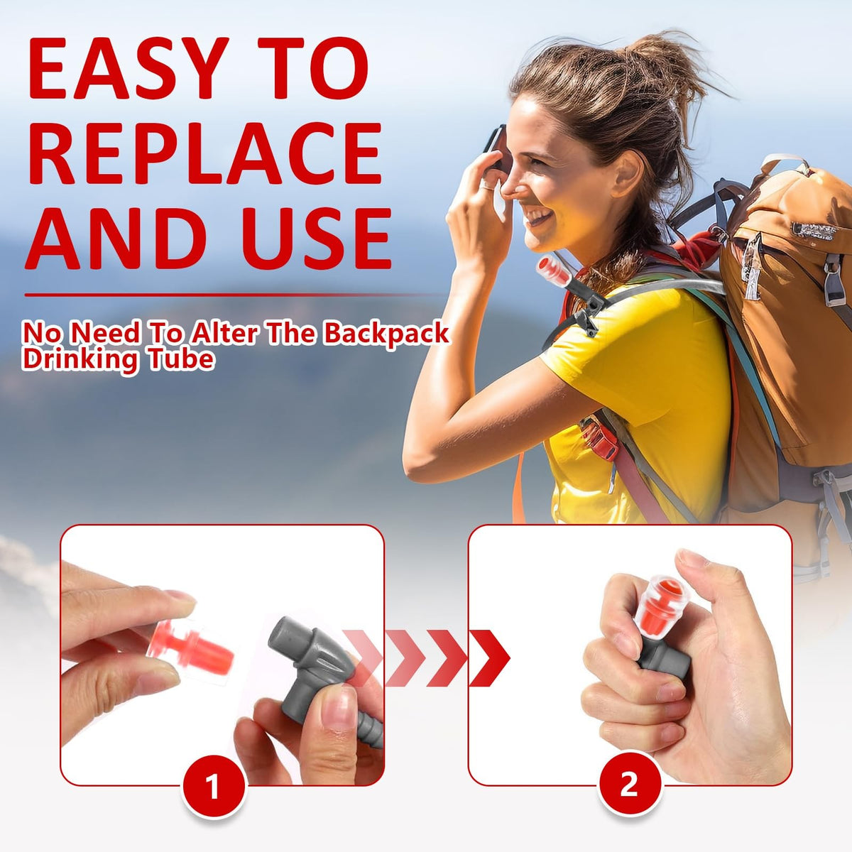 4 Pack Silicone Bite Valve Replacements for Osprey Hydration Bladders - Red