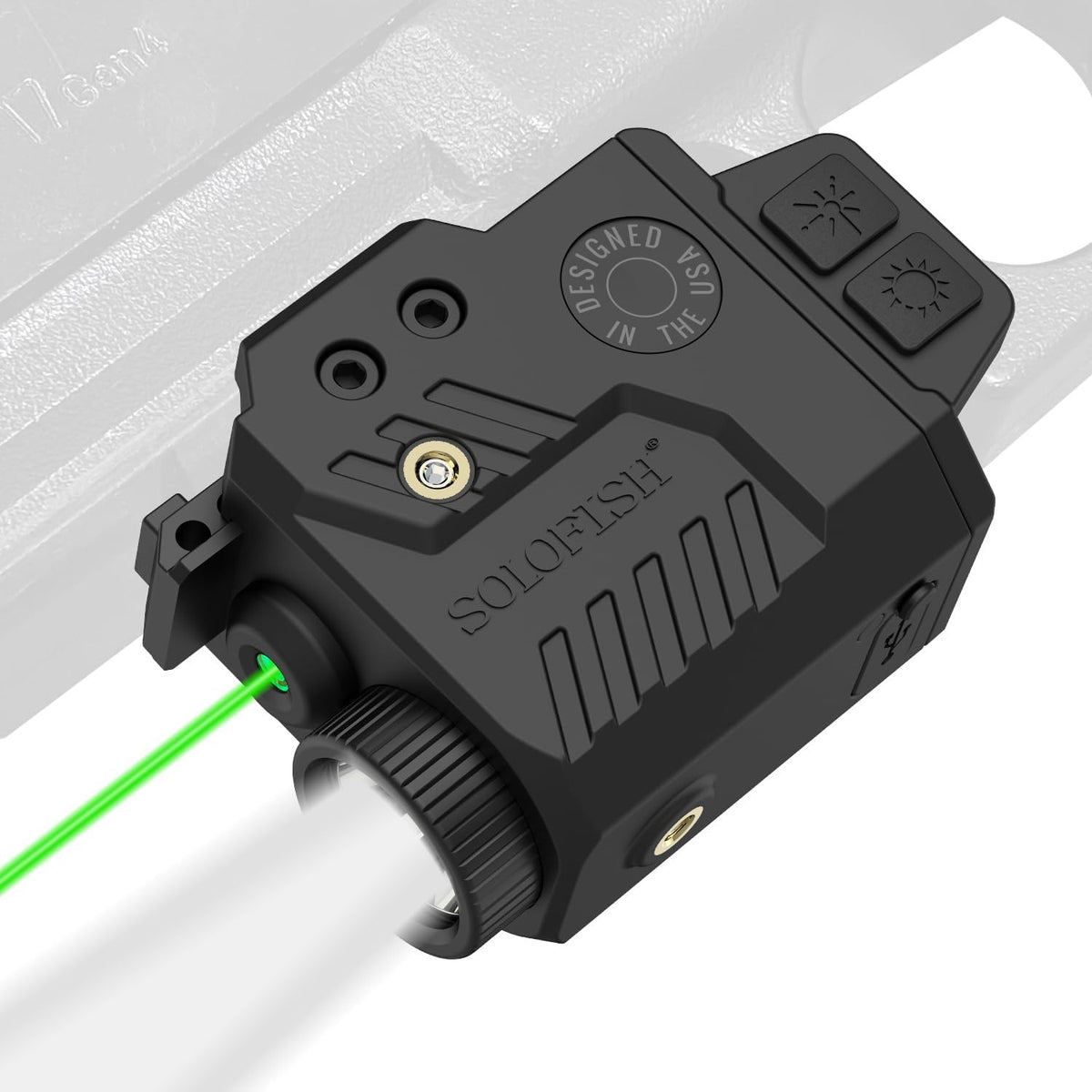 800 Lumens Tactical Pistol Light Laser Combo with Strobe & Green/Red/Blue Laser