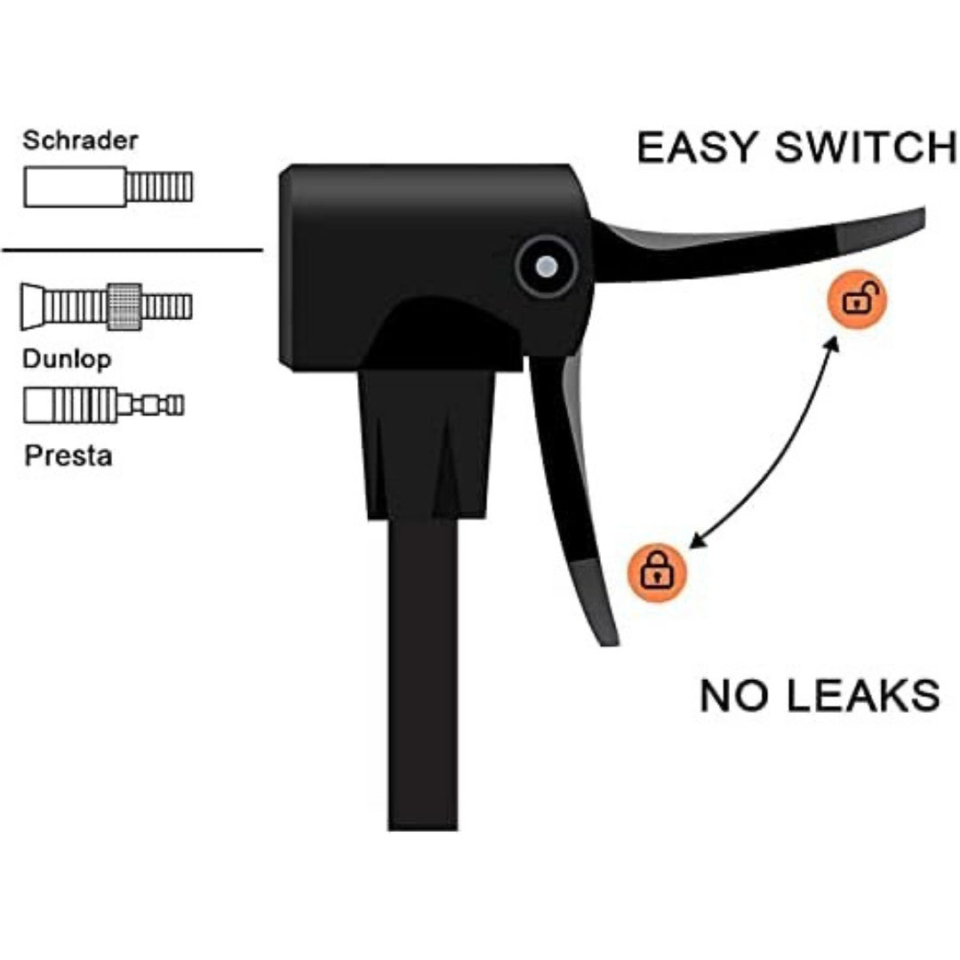 High-Pressure Bike Floor Pump 160 PSI with Dual Valves & Accessories