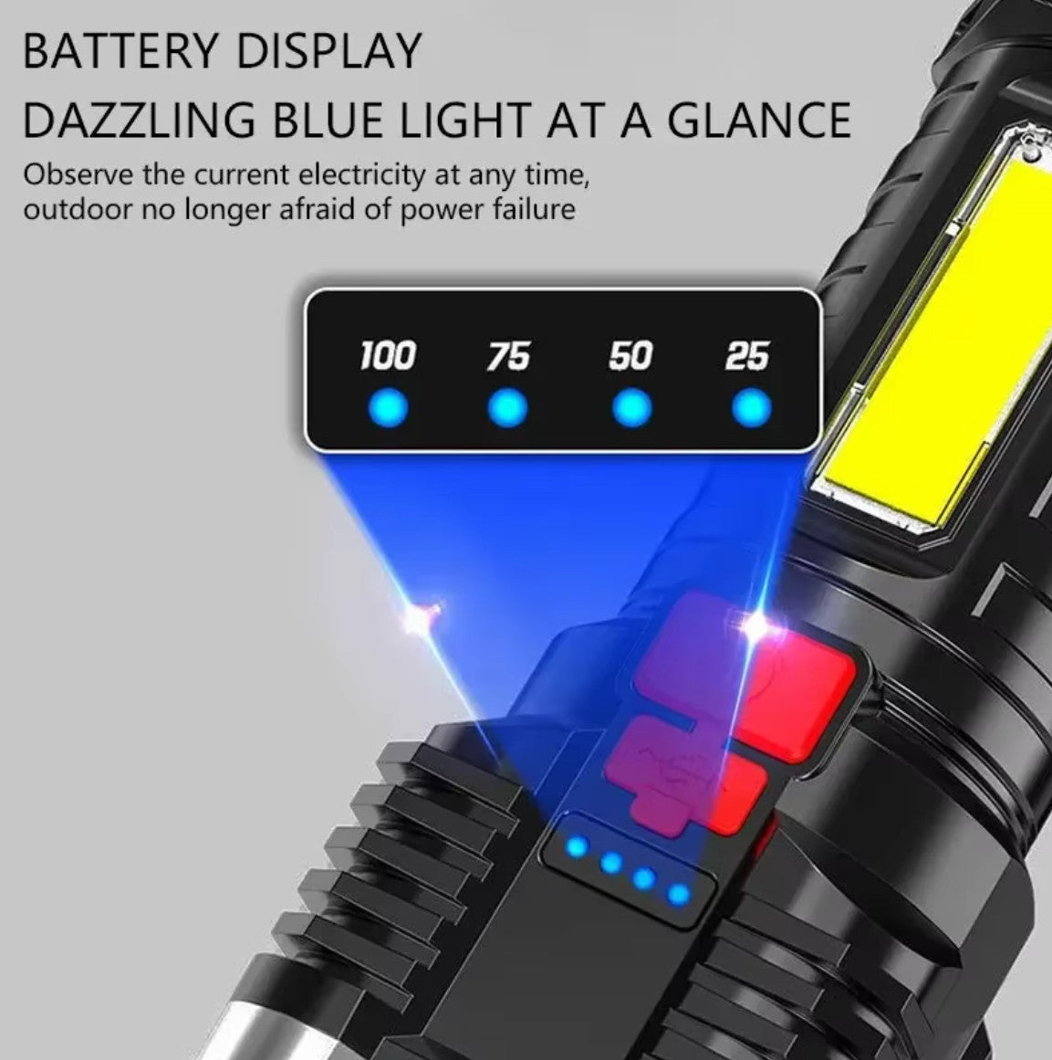 High Power Rechargeable LED Camping Spotlight with Side Light 5W