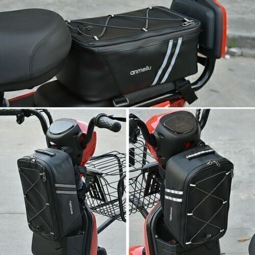 8L Waterproof Bicycle Rear Rack Seat Bag with Reflective Strips