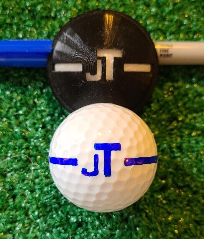 Custom Golf Ball Marker Stencil with Alignment Line & Circle | Personalize Your Golf Accessories