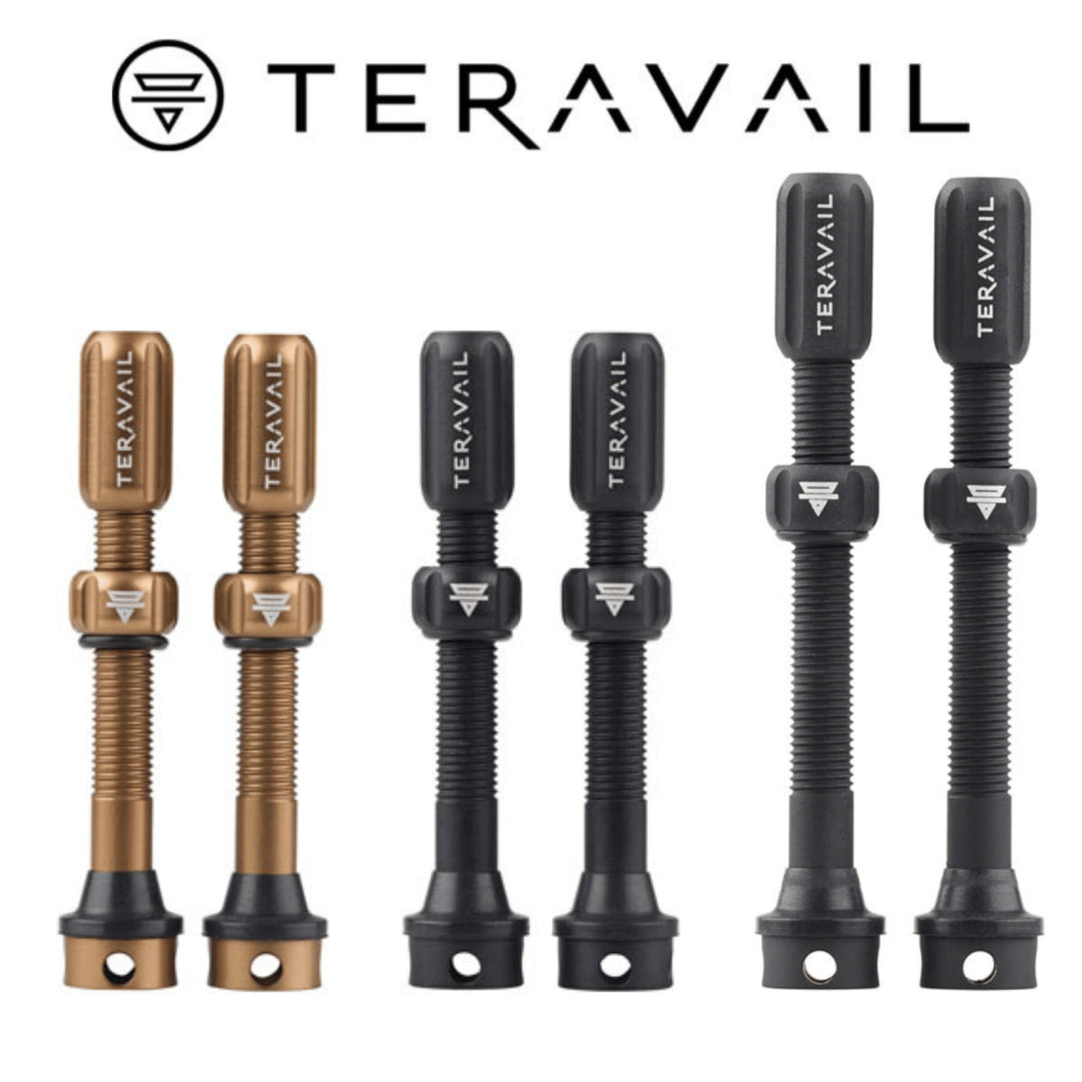 Tubeless Presta Valve Set with Integrated Core Tool - 48mm or 60mm