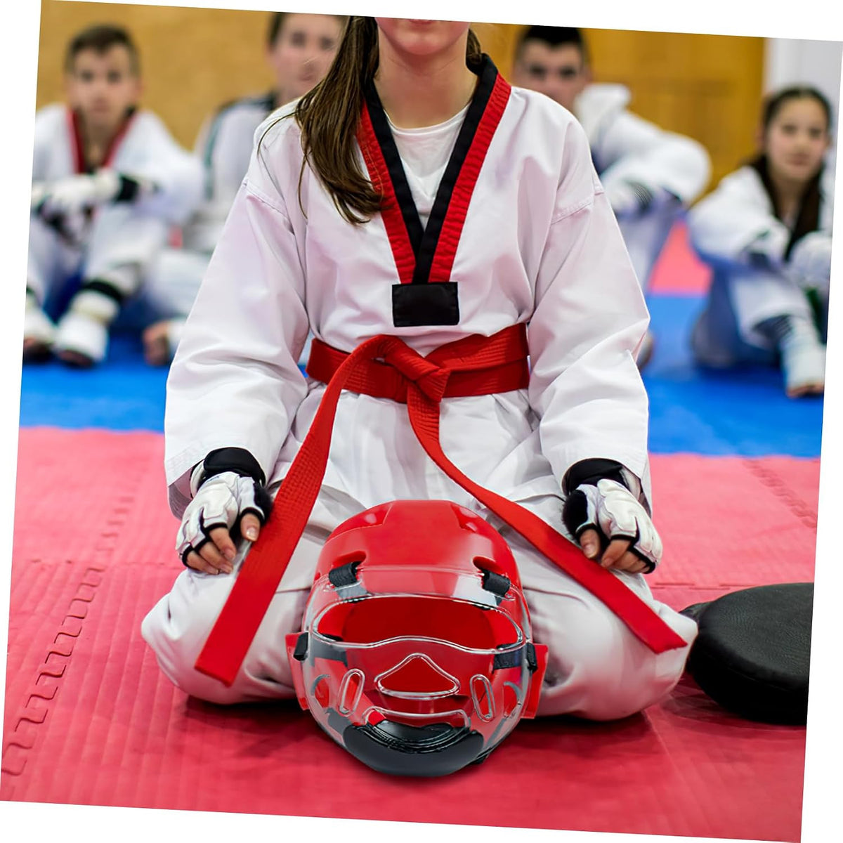 Kids Taekwondo Sparring Face Mask - Clear Protective Gear for Martial Arts