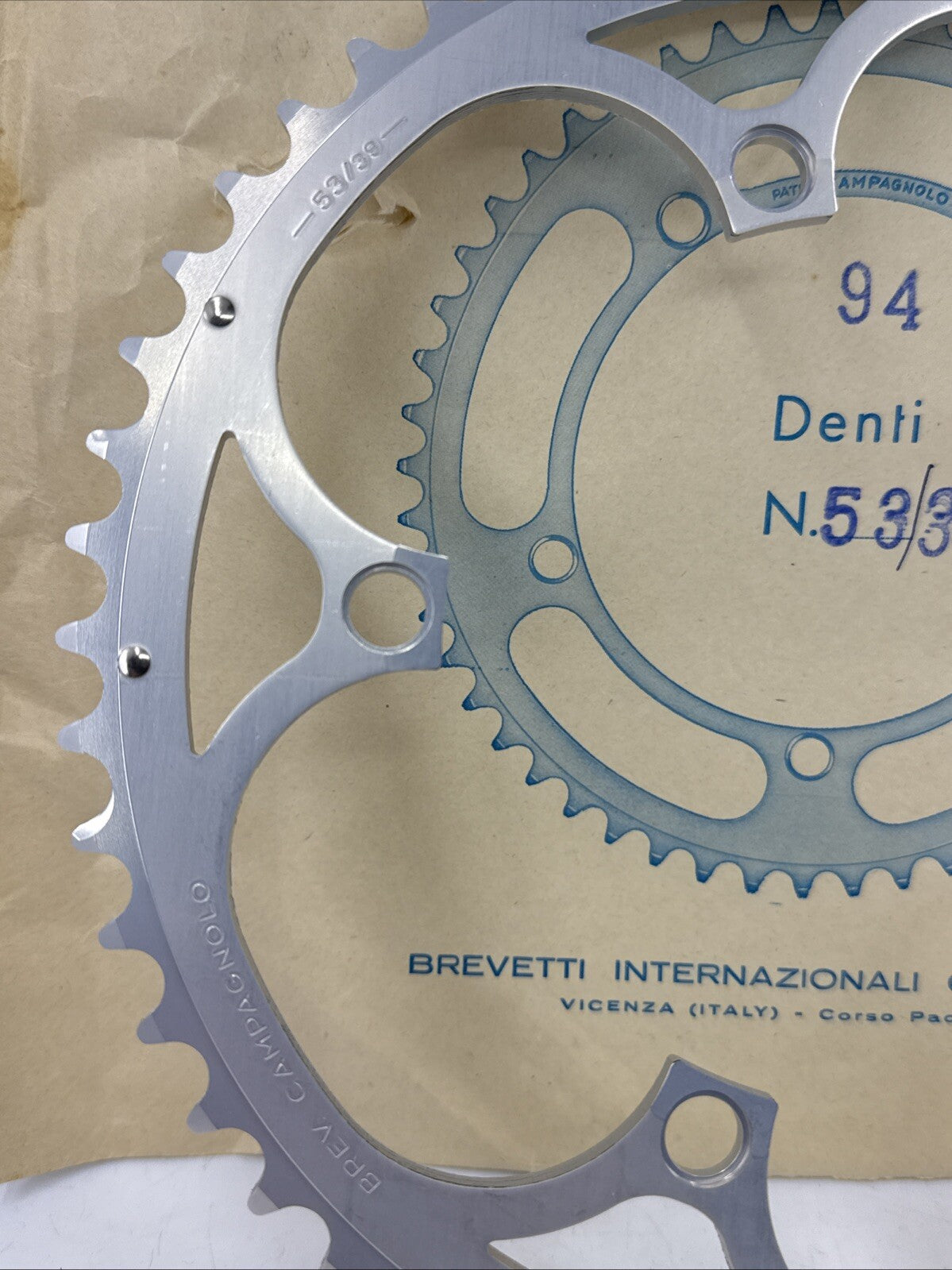 Vintage Campagnolo 53-Tooth Chainring for 135mm BCD 5-Arm Double Crankset