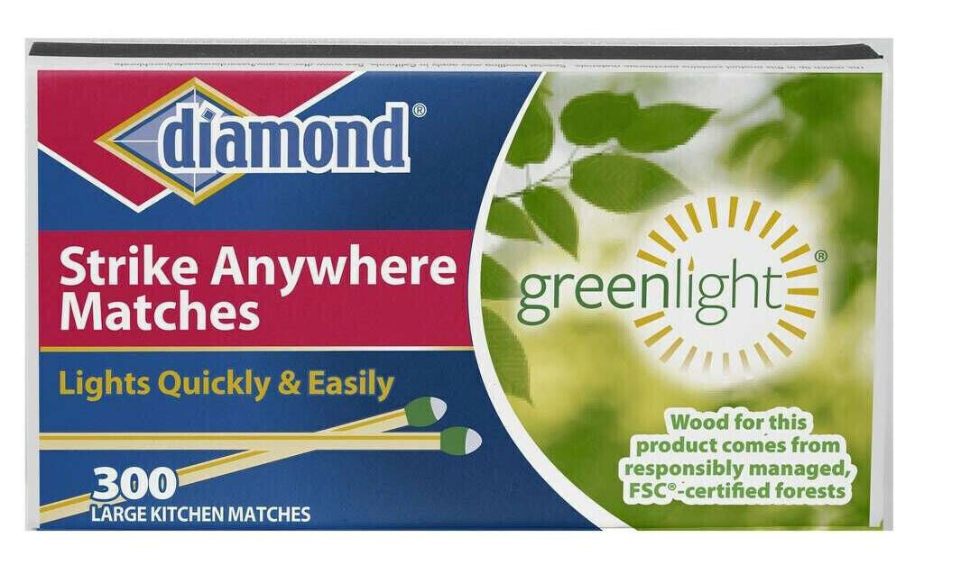 Wooden Kitchen Matches Box of 6 Packs (300 Matches Each) - 1800 Total