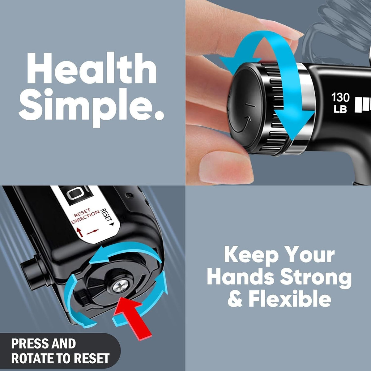 Adjustable Hand Grip Strength Trainer Set - 2 Pack for Forearm & Hand Exercise