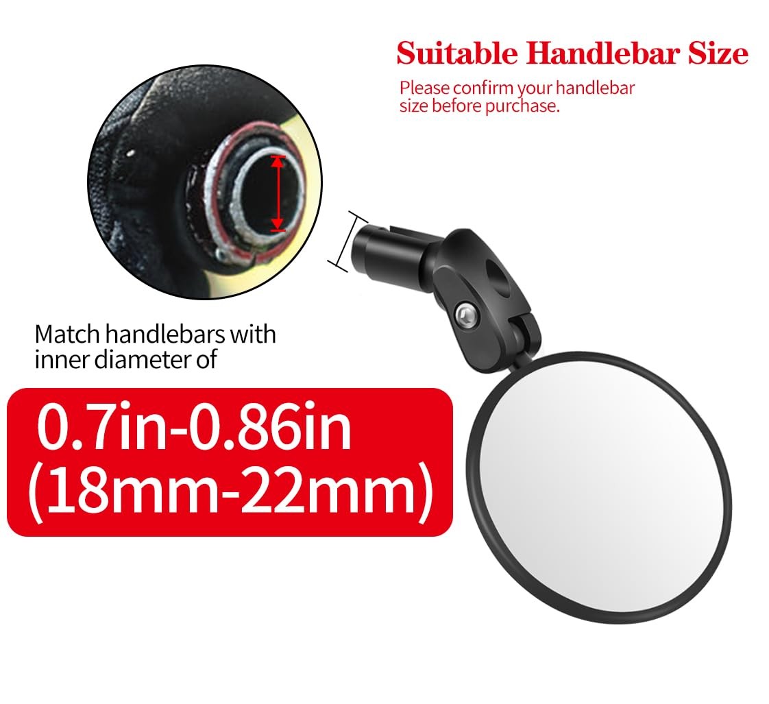 Adjustable Bicycle Rearview Mirror Set - Handlebar Bike Mirrors 2 Pack