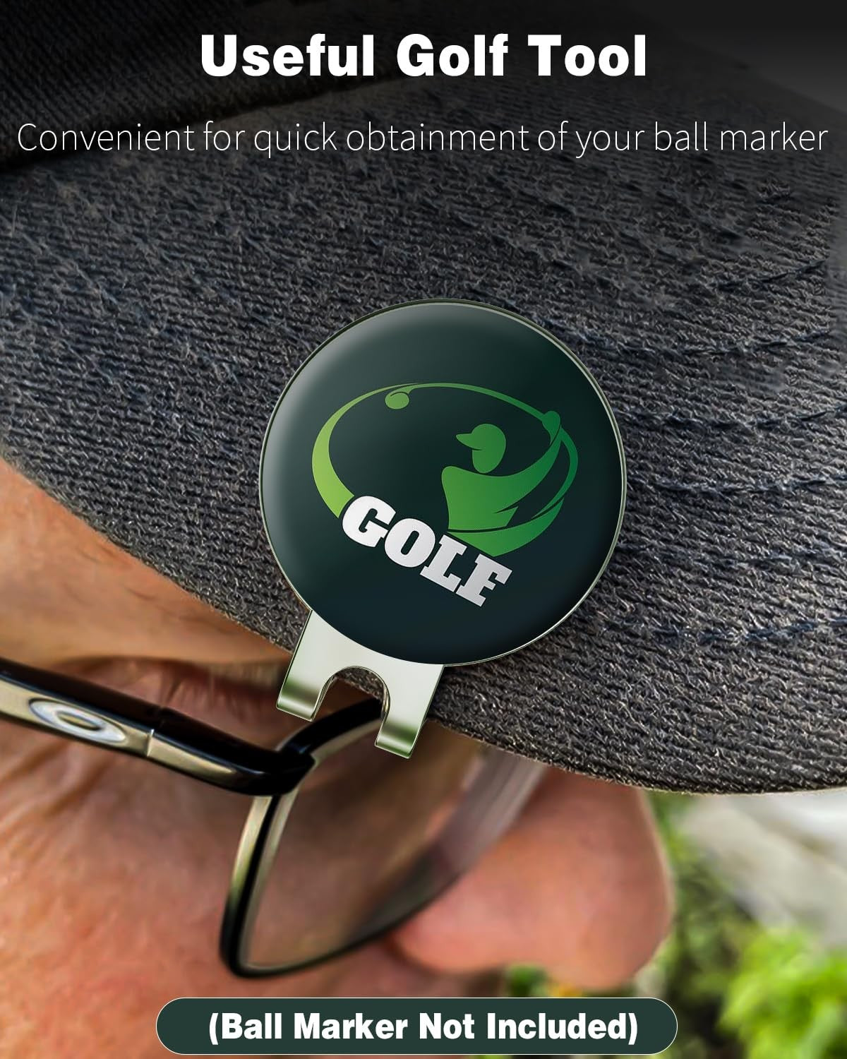 Magnetic Golf Hat Clips with Ball Marker Holders - 3 Pack
