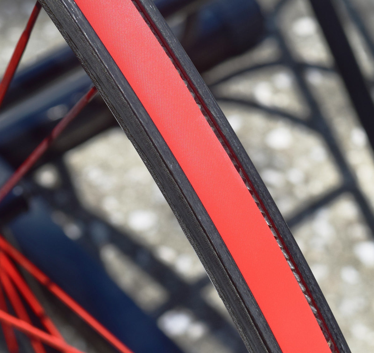 Red Bicycle Rim Strips 700c x 16mm - 2 Pack, Easy Install Alternative to Rim Tape