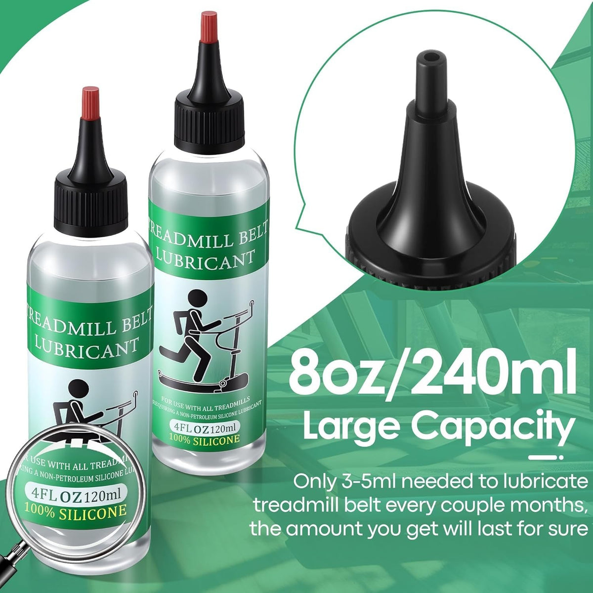Treadmill Belt Lubricant Silicone Oil 240ml - High Temperature Resistant