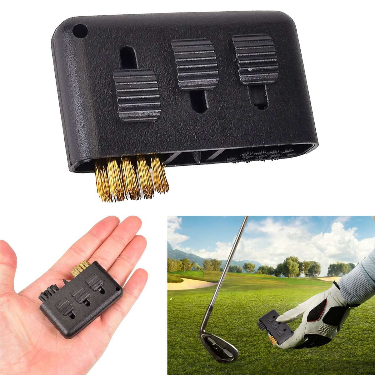 3-in-1 Portable Golf Club Cleaner Brush Retractable Pocket Accessory