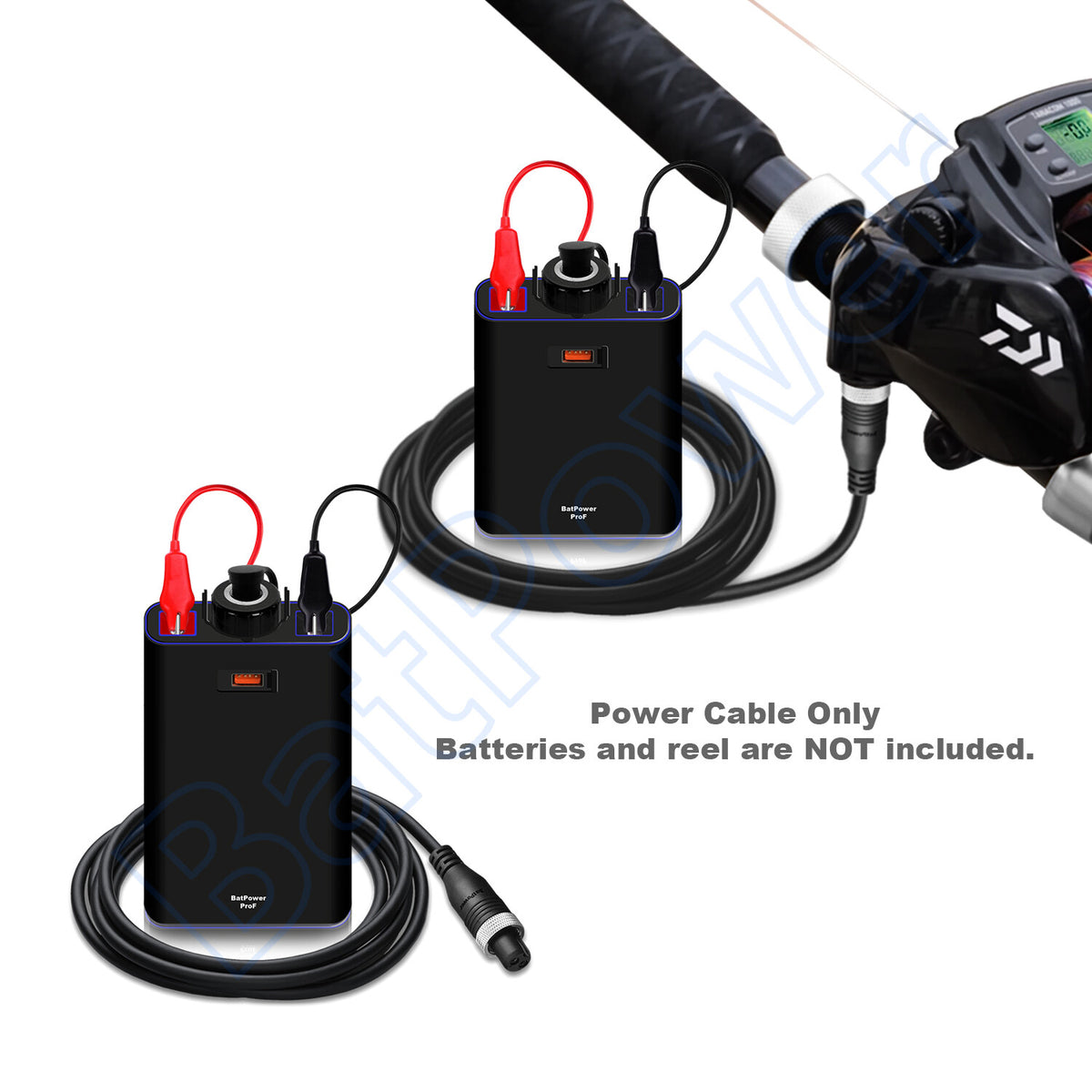 Electric Reel Power Cable for Daiwa Seaborg & Shimano Fishing Reels - 6.6FT & 18FT Variants