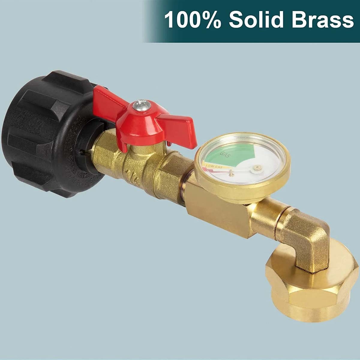 Propane Refill Adapter with Valve and Pressure Gauge for 1-20 lb Tanks