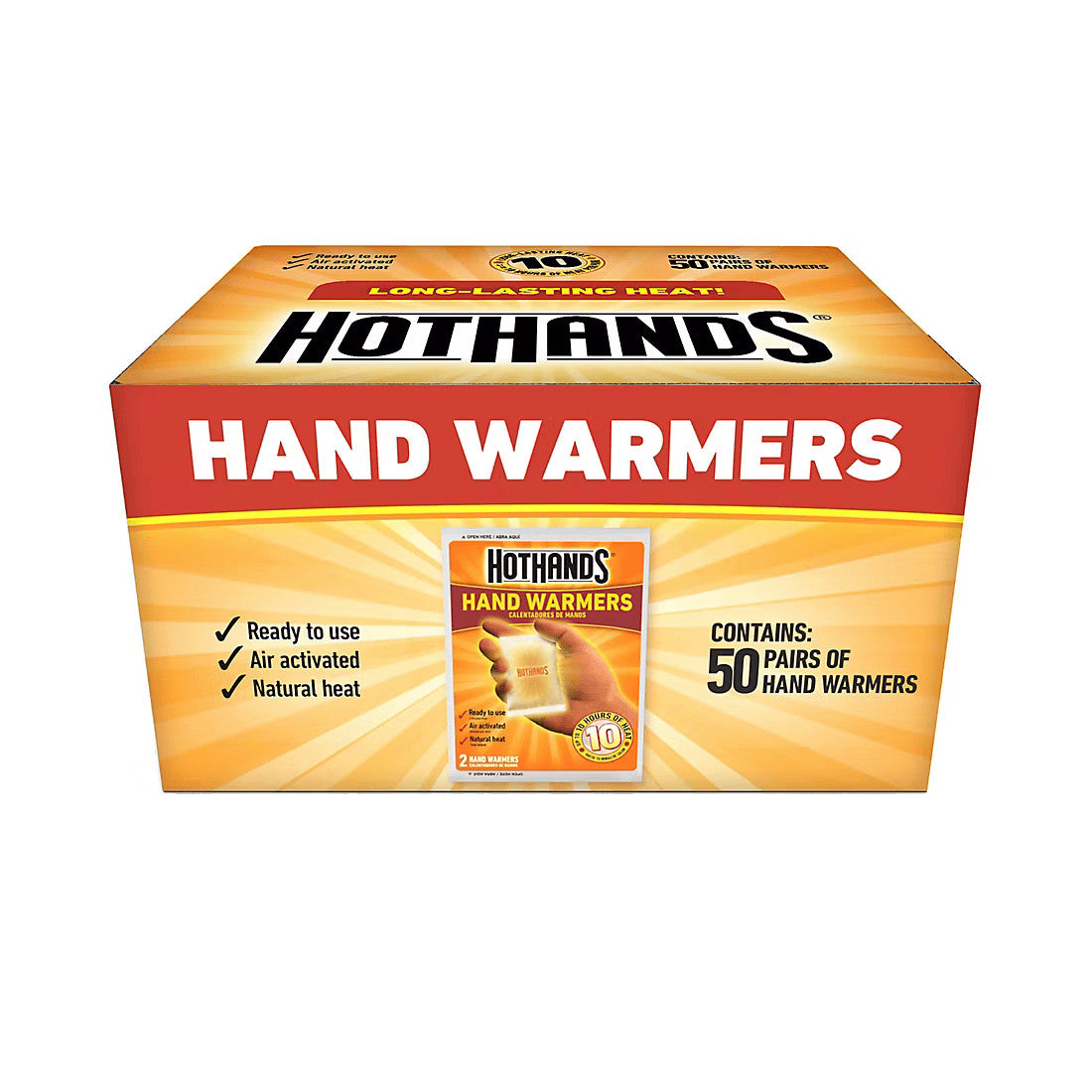 Heat-Activated Hand Warmers 50 Pairs Long Lasting Outdoor Winter Gear