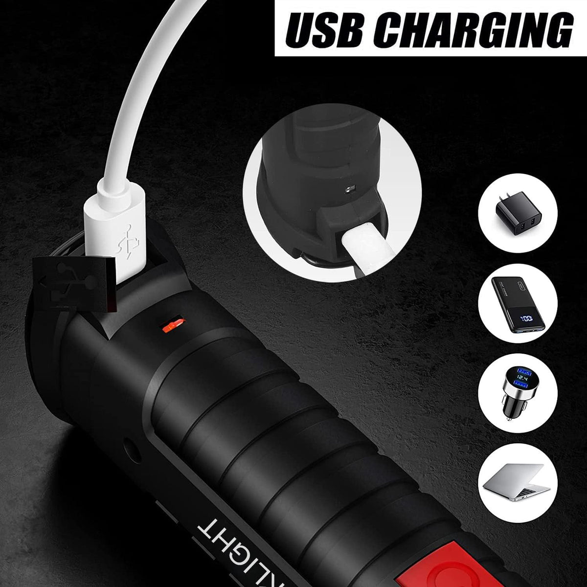 Rechargeable LED Work Light with Magnetic Base & 360° Rotation - Car & Workshop Use