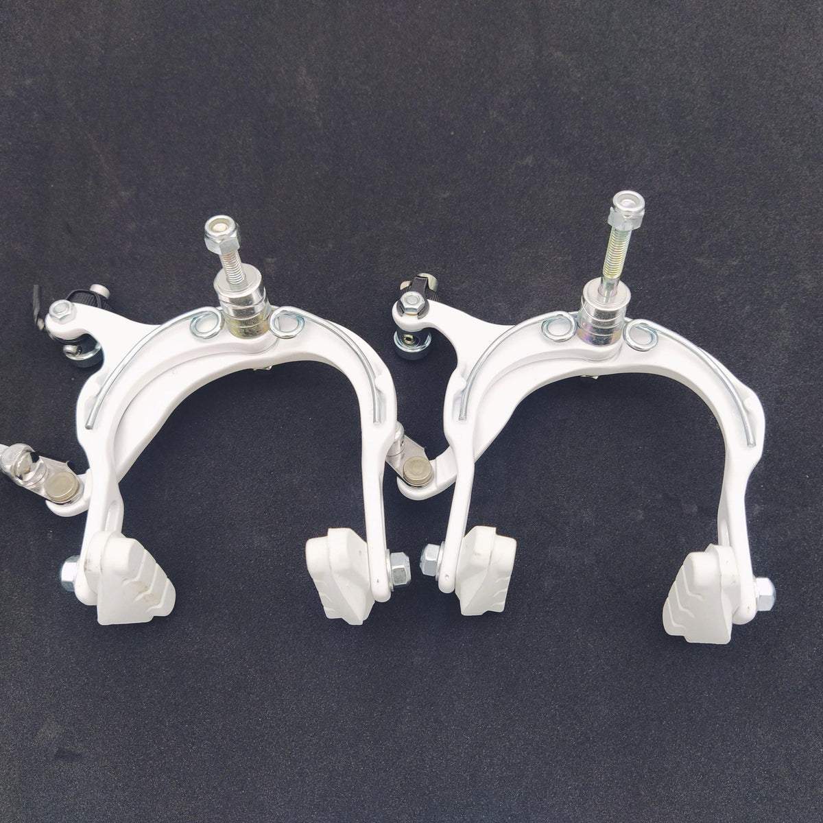 BMX Bicycle Brake Calipers Set White for Front & Rear - Old School Style