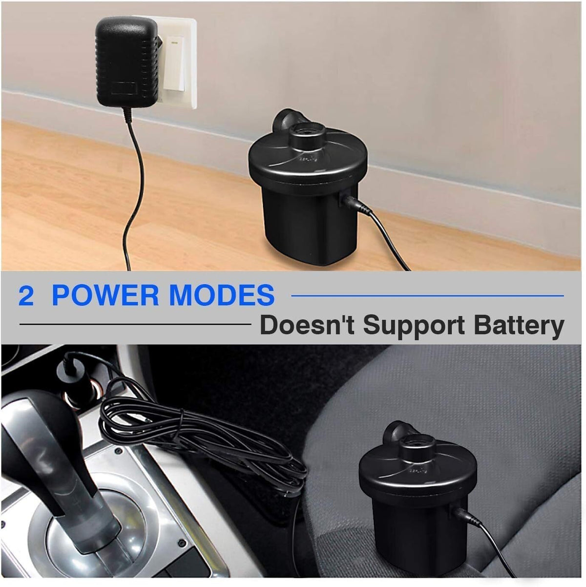 12V Electric Inflatable Air Pump for Boats and Air Mattresses Portable Deflator & Inflator