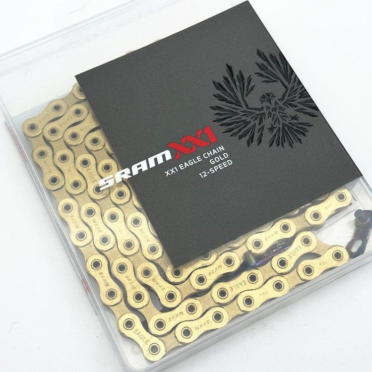 12-Speed Bicycle Chain - SRAM XX1 Eagle Hollow Pin 126 Links Power Lock