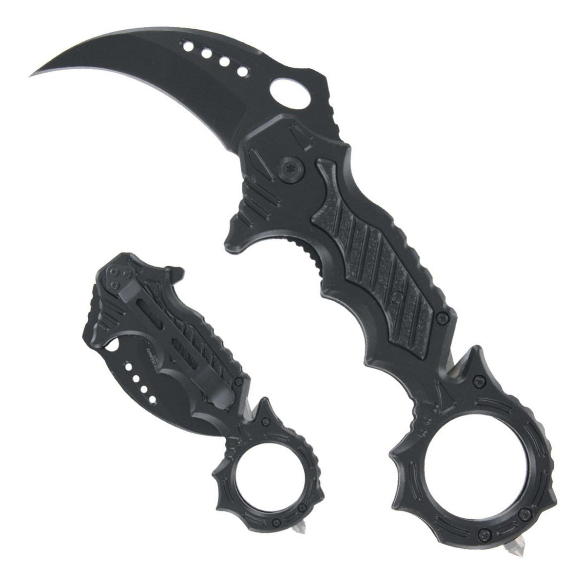 Tactical Karambit Knife with Spring Assist & Emergency Features