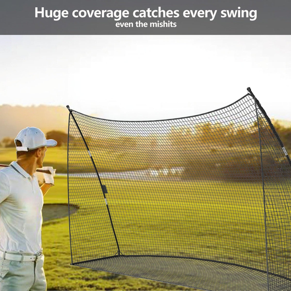 10x7FT Portable Golf Practice Net with Carry Bag - Swing Training Equipment