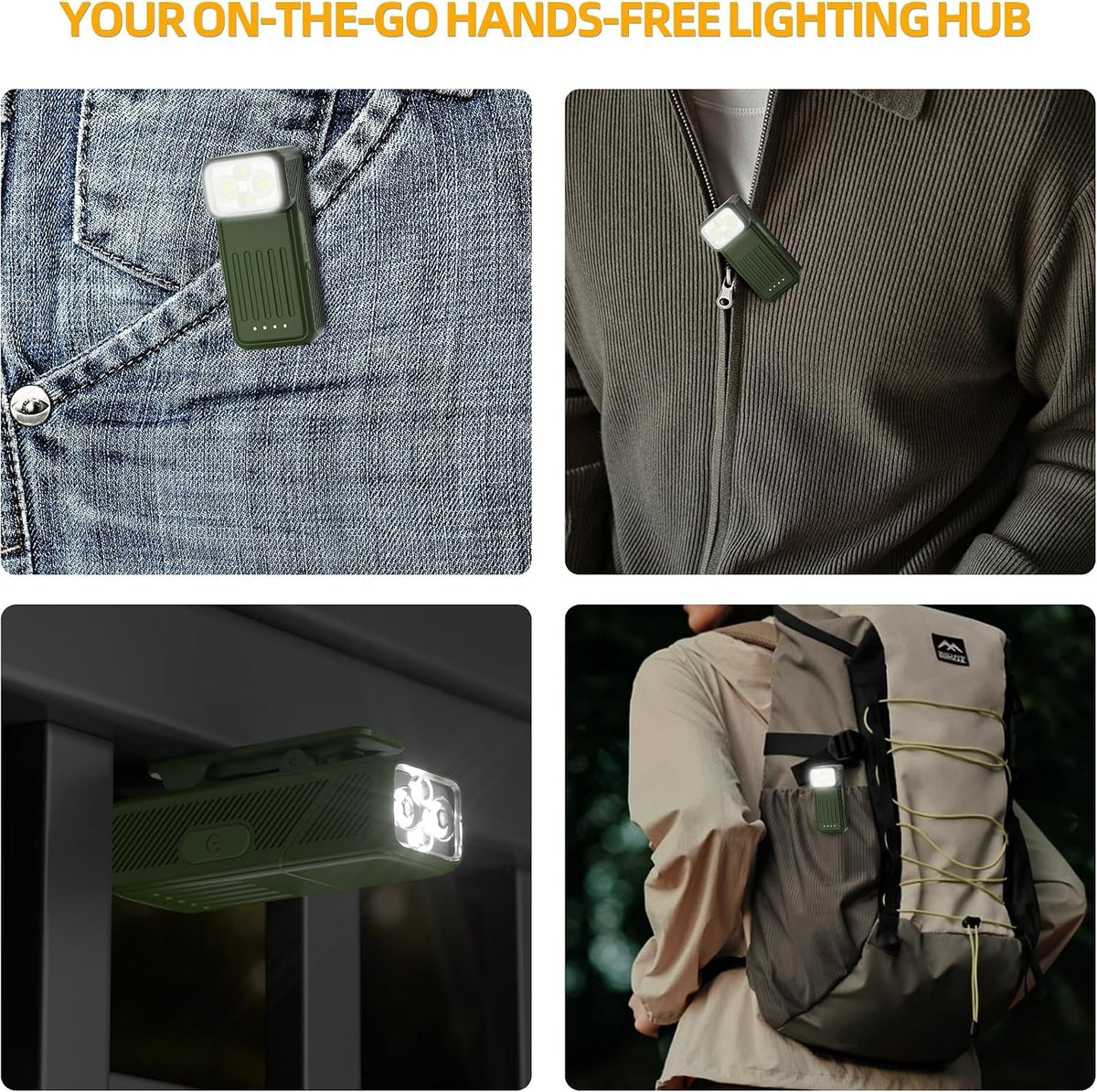 Rechargeable 200 Lumen Clip-On Flashlight with 90° Swivel & Magnetic Base