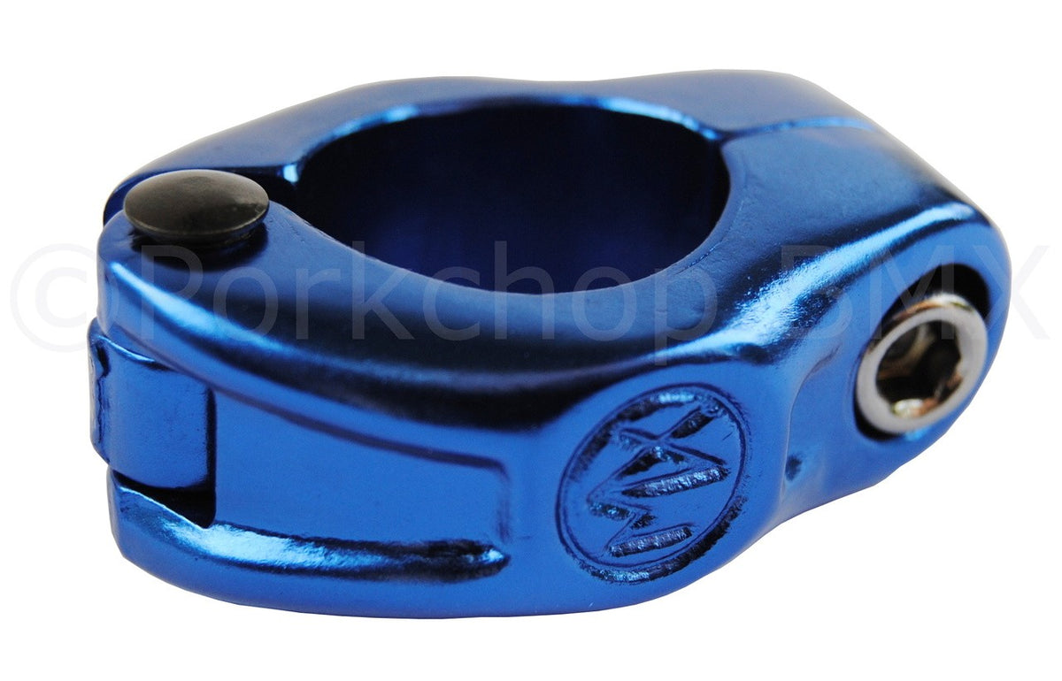 25.4mm BMX Bicycle Seat Clamp - Hinged MX Style, Cobalt Blue