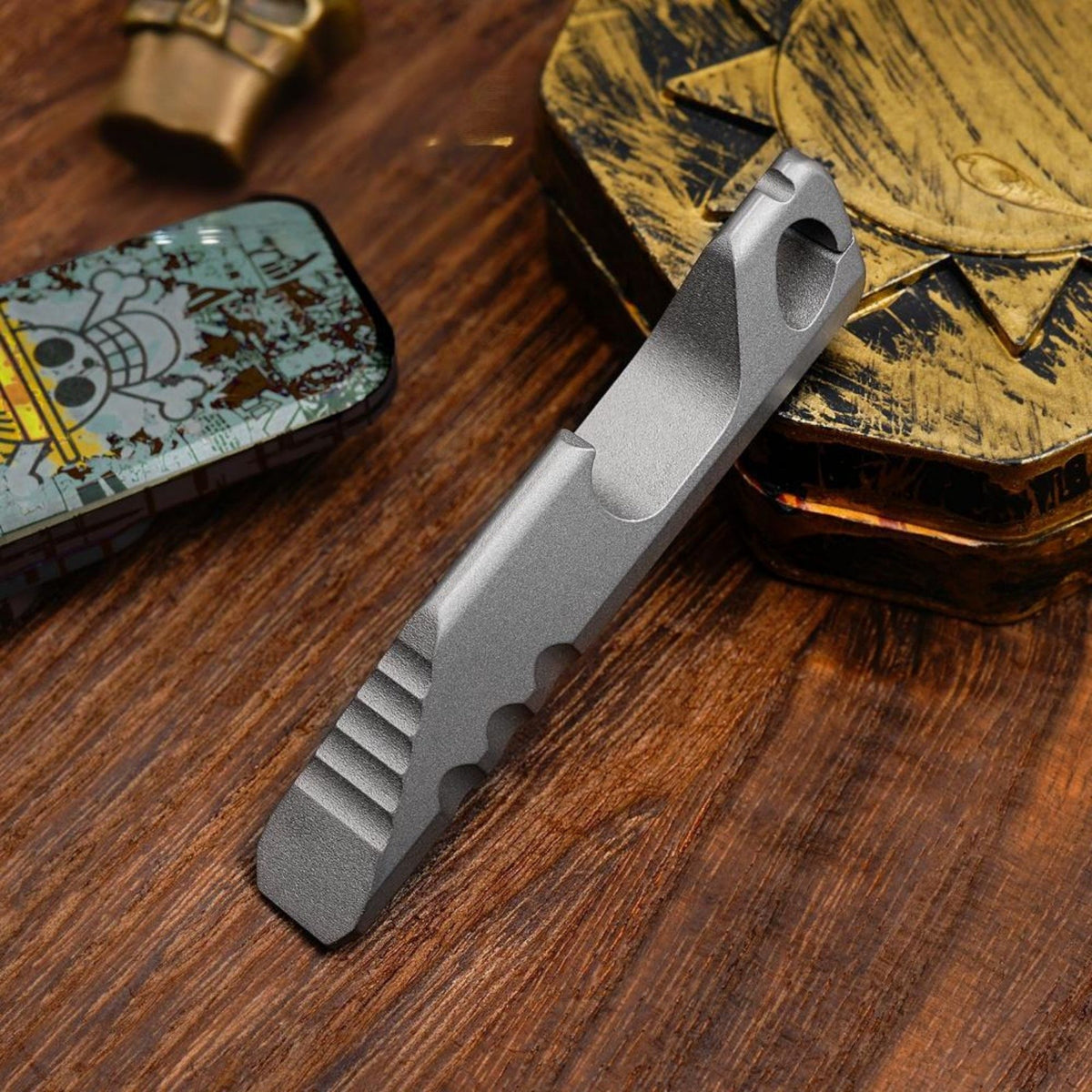 Titanium Alloy Mini Pry Bar Keychain Multi Tool with Bottle Opener