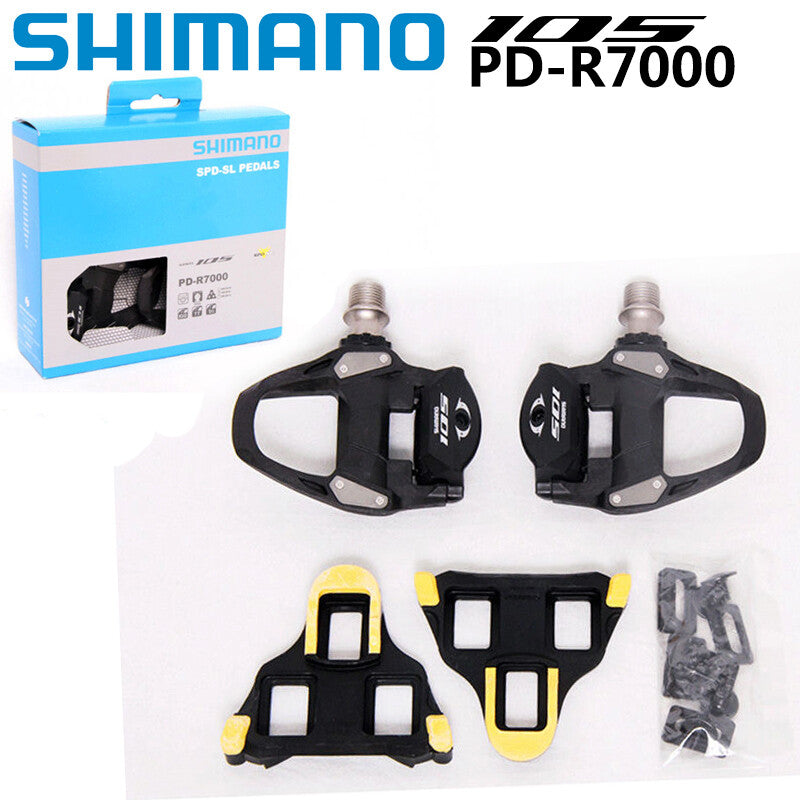Shimano 105 PD-R7000 SPD-SL Road Bike Clipless Pedals with SH11 Cleats 9/16"