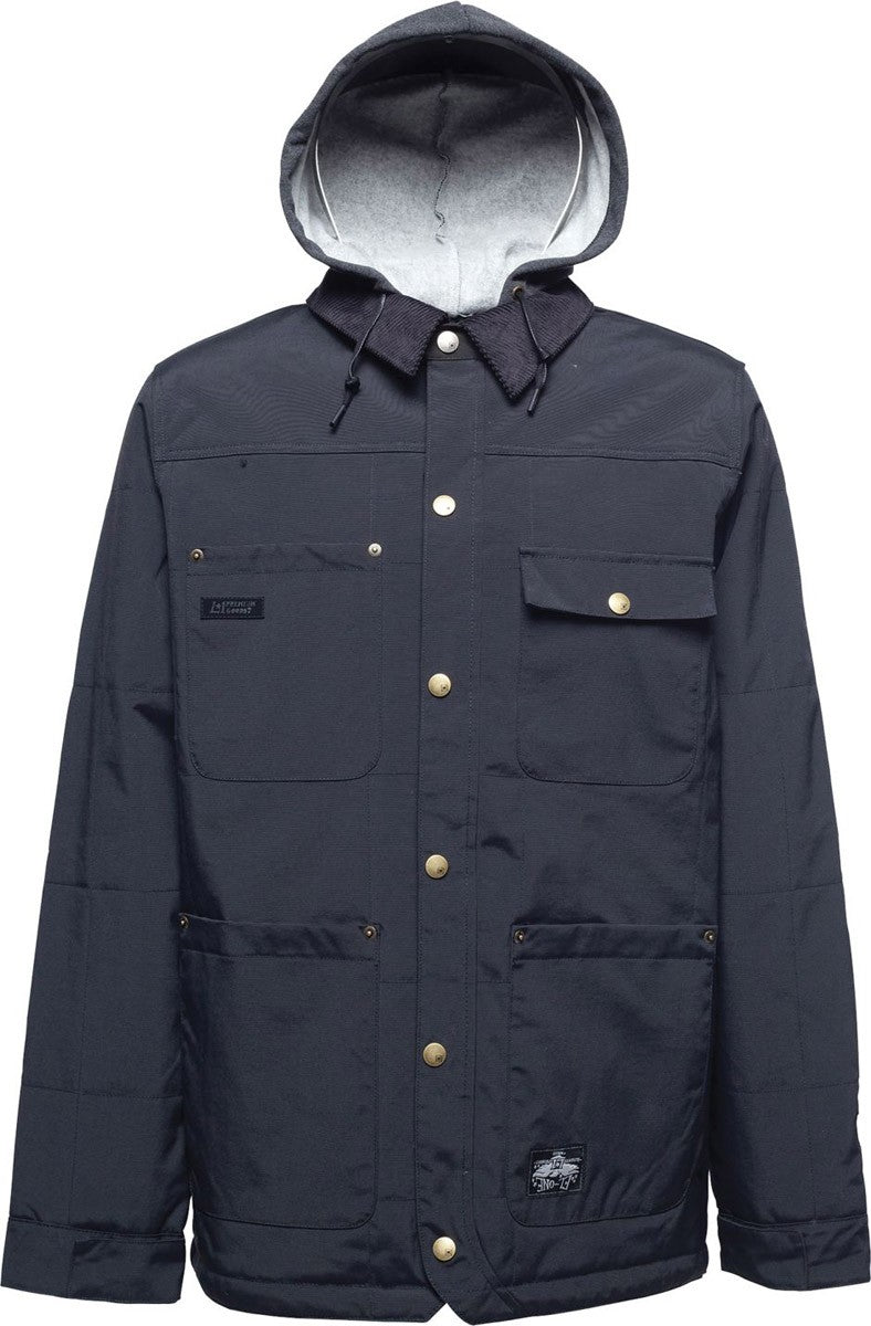 Mens Snowboard Jacket with Insulation and Waterproof Shell - Large Black